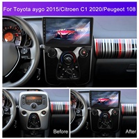 Podofo 10.1 ''Autoradio Android 4 + 64G Carplay Android Auto pour Toyota Aygo 2015/Citroen C1 2020/Peugeot 108 IPS DSP GPS RDS