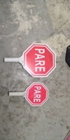 Bâton de signalisation routière réfléchissant 21cm / 31cm / 46cm Vert SIGA Rouge PARE – Panneau de signalisation manuel pour avertissement routier