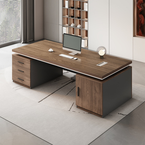 Custom 2024 Modern Luxury Convertible Wooden <strong>Office</strong> Desk Workstation Executive CEO <strong>Table</strong> For Boss Luxury Executive Workstation - Product Image 1