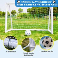 Buts de football pliables d'extérieur pour jardin avec cadre en ABS résistant aux intempéries, piquets de sol, but de football portable pour enfants