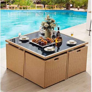 Ensemble <span class=keywords><strong>table</strong></span> <span class=keywords><strong>et</strong></span> chaise d'extérieur moderne, confortable, imperméable <span class=keywords><strong>et</strong></span> résistant au soleil, pour cour d'hôtel, terrasse <span class=keywords><strong>et</strong></span> jardin, coussin de loisirs - Product Image 4