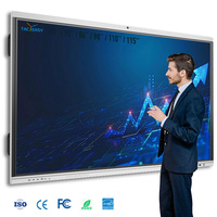 Écran interactif plat de 65, 75 et 86 pouces pour l'école, salle de classe intelligente, tableau blanc interactif 4K UHD pour l'enseignement en bureau