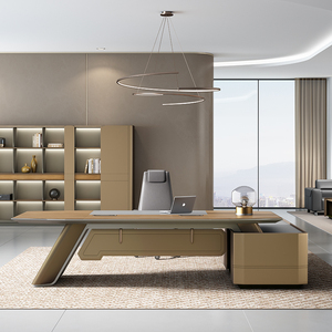 Bureau de direction de luxe en forme de L avec chaise, bureau de direction, <span class=keywords><strong>table</strong></span> de bureau, bureau de patron - Product Image 2