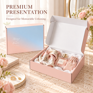 Caja de envío corrugada con patrón degradado de lujo, caja de cartón plegable con logo personalizado, caja de regalo de papel reciclado para ropa y cosméticos - Product Image 5