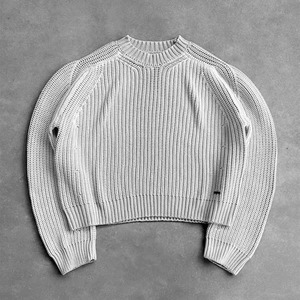 Pull tricoté <span class=keywords><strong>oversize</strong></span> pour homme, style urbain, effet délavé à l'acide et vieilli, avec logo personnalisé, tricot côtelé, personnalisable OEM - Product Image 3