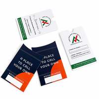 Personalisierte Beschreibbare Detaillierte Kompakte Gestanzte Schutzpapierfolie Laminierte Logo-Bedruckte Zimmerschlüsselkarten-Hüllen für Gastgewerbe