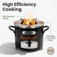 Réchaud à bois portable en acier inoxydable - Cuisinière de camping sans fumée pour la cuisson en plein air et le barbecue