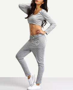 custom fashion casual sport wear crop top hoodie and <b>jogger</b> Women Set Tracksuits Sports Tracksuit - Product Image 2