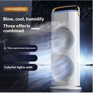 Ventilateur à brume d'eau rechargeable à double tête, contrôle mécanique, haute vitesse, pour la maison, <span class=keywords><strong>les</strong></span> voyages, le camping, tour de pulvérisation à double tête, humidificateur - Product Image 1