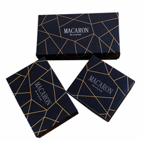 Boîte d'emballage personnalisée en papier pour Macaron, coffret noir pour aliments, biscuits, biscuits, gâteaux