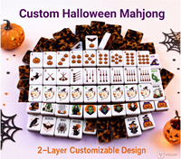 Ensemble de Mahjong de Luxe 160 Tuiles – Maison Hantée – Soirée Jeu Effrayante – Divertissement à Domicile – Jeu Complet avec Pochette de Rangement Prête à l'emploi