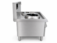 Cuisinière Wok Commerciale Chinoise en Acier Inoxydable 15KW, Gamme de Températures Unique pour Restaurants, Idéale pour Nouilles et Plats Mijotés