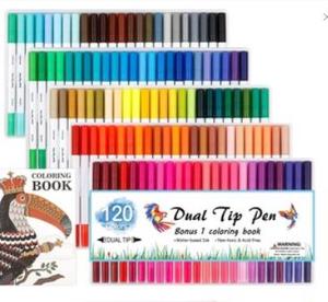 Stylos à double pointe, feutres fins et marqueurs à double embout, crayons aquarelle pour le dessin et l'écriture - Product Image 3