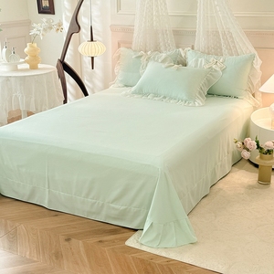 Thiết kế sang trọng màu xanh lá cây ren TRIM bedding Set hiện đại in Duvet cover tấm ga trải giường và gối dệt Kỹ Thuật bán buôn - Product Image 5