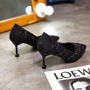 New Se Women Pointed Toe Thin High Shoes Casual Ladies Spring Summer Platform Pattern Pump <b>Heels</b> - Product Image 2