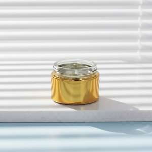 Hot Selling Luxury Electroplated Gold 50ml Cosmetic Cream Glass Jar Glass Cream Jar Cosmetic <b>Container</b> - Product Image 6