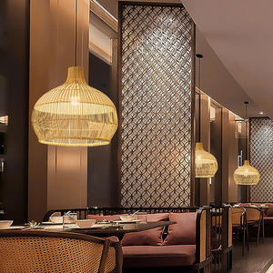 โคมไฟหวายทรงกลม 40 ซม. 50 ซม. 60 ซม. หลอด LED E27 พร้อมสวิตช์ควบคุม สำหรับร้านอาหาร คาเฟ่ บาร์ โต๊ะอาหาร และไฟส่องสว่างบริเวณเกาะกลาง - Product Image 3