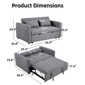 Moderne Slaapbank Opvouwbare Bank Tweezits Amerikaanse <span class=keywords><strong>Lounge</strong></span> <span class=keywords><strong>Suite</strong></span> Houten Voor Sofa Set Woonkamer Meubels - Product Image 5