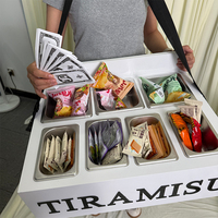 Plateau de service portable personnalisé avec logo SMOOTH, boîte de présentation alimentaire, boîte à tiramisu pour événements, fêtes et traiteur