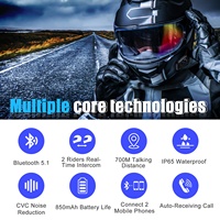Untuk Sepeda Motor V7 ABS untuk Sistem Interkom Pintar dengan % Tahan Air, 7 Pengendara Terhubung & 2 Berbicara Secara Bersamaan