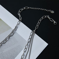 Collar de Moda en Capas de Acero Inoxidable 316L Personalizado y Moderno para Mujer, Venta al Por Mayor