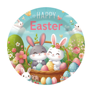 Nuevo Juego de Vajilla de Papel y Plástico con Temática de Conejito de Pascua, Servilletas de Papel, Vasos de Papel, Juego de Vajilla para Fiestas Infantiles de Conejitos - Product Image 6