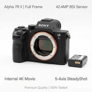Appareil photo numérique hybride plein format <span class=keywords><strong>Sony</strong></span> Alpha 7R <span class=keywords><strong>II</strong></span> A7R2 en gros, boîtier 42,4 MP avec capteur BSI, vidéo 4K, stabilisation IBIS 5 axes, approvisionnement en vrac professionnel - Product Image 1