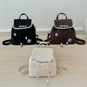 High-Looking Retro <b>Backpack</b> for Women 2025 New Fashion Star Middle <b>School</b> Student Bag Autumn and Winter Travel <b>Backpack</b> - Product Image 4