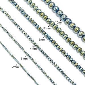 Fournisseur direct d'usine de perles rondes en <span class=keywords><strong>pierre</strong></span> de galle de différentes tailles, perles en <span class=keywords><strong>pierre</strong></span> électro-plaquées sous vide pour l'expression personnelle - Product Image 3