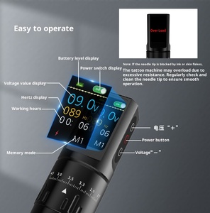 Stylo de tatouage professionnel en acier inoxydable permanent pour artistes, aiguilles jetables, course réglable, batterie rechargeable 12000 - Product Image 5