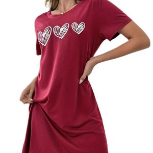 Pigiama a maniche corte da <span class=keywords><strong>donna</strong></span> di alta qualità traspirante con stampa d'amore <span class=keywords><strong>abbigliamento</strong></span> Casual per la casa Sexy e <span class=keywords><strong>comodo</strong></span> per l'estate - Product Image 3
