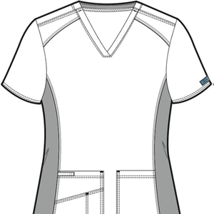 Haut de blouse médicale à col <span class=keywords><strong>en</strong></span> V pour femme Med Couture avec 4 poches, panneau latéral <span class=keywords><strong>en</strong></span> tricot côtelé et ourlet chemise MC7459 - Product Image 6
