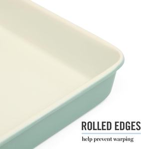 Moule à gâteau carré antiadhésif en acier au carbone de 9 pouces, résistant au four, de la marque Martha Stewart Gallen - Teal, durable pour la cuisson de gâteaux, brownies et desserts - Product Image 5