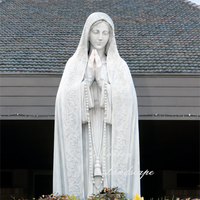 Statue de Notre-Dame de Fatima en marbre blanc, sculpture religieuse catholique, décoration d'église, Vierge Marie, sculpture de la Vierge, TRFK-MCM051, pierre