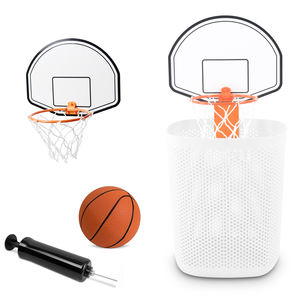 Mini poubelle intérieure portable ensemble de basket-ball avec pince pompe à balle gonflable jouet anti-Stress de bureau en plastique Durable - Product Image 1