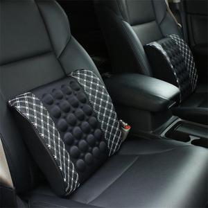 Electric Massage Lumbar Support <b>Cushion</b> For Car And Office Seat <b>Back</b> Pain Relief USB Rechargeable Black And White Deluxe Edition - Product Image 3