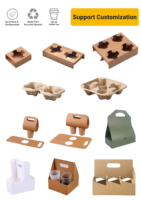 Service de personnalisation professionnel tout-en-un pour les cafés : gobelets en papier (avec couvercles), manchons pour gobelets, porte-gobelets et sacs en papier