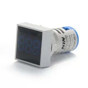 High quality square large screen blue voltmeter AC 22mm indicator voltmeter ac digital panel voltmeter