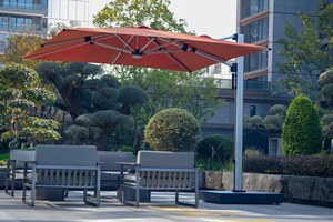 Parasol d'extérieur 4x4 avec base en alliage d'aluminium solaire, réglable, pour jardin, cour, mobilier d'extérieur, qualité luxueuse - Product Image 2