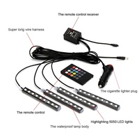 Lumières de décoration de voiture RGB à télécommande, projecteur LED 10W, synchronisation musicale, bande lumineuse LED d'ambiance Ace Ns pour voiture