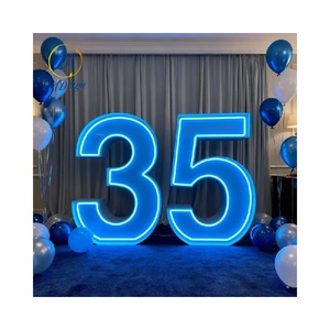 Decoración de <span class=keywords><strong>eventos</strong></span> grandes Señalización de boda al aire libre Marquesina Led gigante Número de cumpleaños Logotipo de luz de neón 3D Letrero de letra de metal grande para <span class=keywords><strong>alquiler</strong></span> Venta - Product Image 5