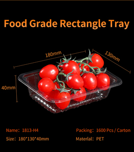 Bandeja Desechable de Plástico PET para Envasado de Frutas y Verduras, Bandeja Transparente para Envasado de Alimentos, Bandeja de Plástico Negra para Exhibición - Product Image 5