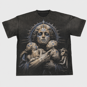 Camiseta Premium Personalizada de Algodón Pesado 300GSM con Lavado Desgastado, Hombros Caídos, Corte Holgado y Gráfico para Hombre - Product Image 3