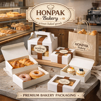 Emballage personnalisé pour produits de boulangerie, sac en papier kraft, boîte pour macarons/pâtisseries/boulangerie/tonnées/gâteaux/cupcakes, sac à pain en papier résistant à la graisse