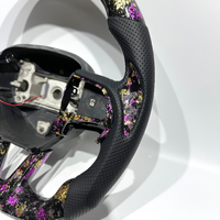 Tachymètre LED personnalisé avec cuir perforé, volant en fibre de carbone forgé violet pour Dodge Charger SRT Durango HELLCAT