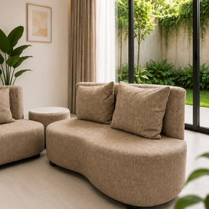 โซฟาเข้ามุมรูปตัวแอล Chic Modular Sudut Tulip พร้อมผ้าหุ้มแบบสั่งทำพิเศษสำหรับห้องนั่งเล่นทันสมัย - Product Image 1