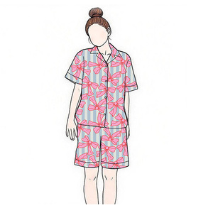 <strong>Unisex</strong> Luxury Breathable Cotton Summer Vacation <strong>Pajamas</strong> Short Sleeve Sleepwear Elastic Waist Personalized <strong>Christmas</strong> Themed - Product Image 5