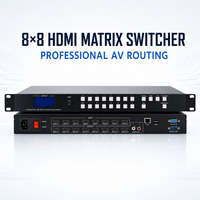 Commutateur matriciel métallique Hardrock 8 entrées 8 sorties 4K 30Hz pour intégration AV professionnelle avec contrôle IR RS232 LAN mobile 1.4 300MHz