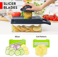 14-in-1 handmatige keuken groentesnijder, aardappelmes, snijder, fruit- en groentesnijder, PS plastic