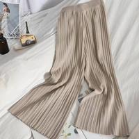 Nouvel ensemble deux pièces en tricot pour femmes, printemps/automne, décontracté, pull à col en V uni avec pantalon large polyvalent, tenue quotidienne